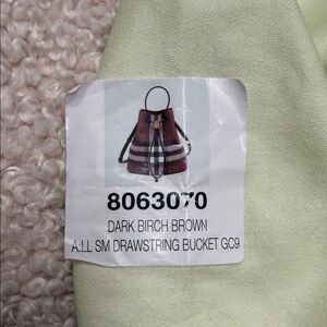 Burberry Dark Birch Small Drawstring Bucket
